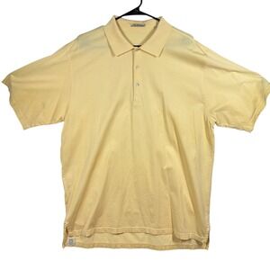 Peter Millar Men's‎ Polo Shirt XL Yellow Short Sleeve Double Mercerized Cotton